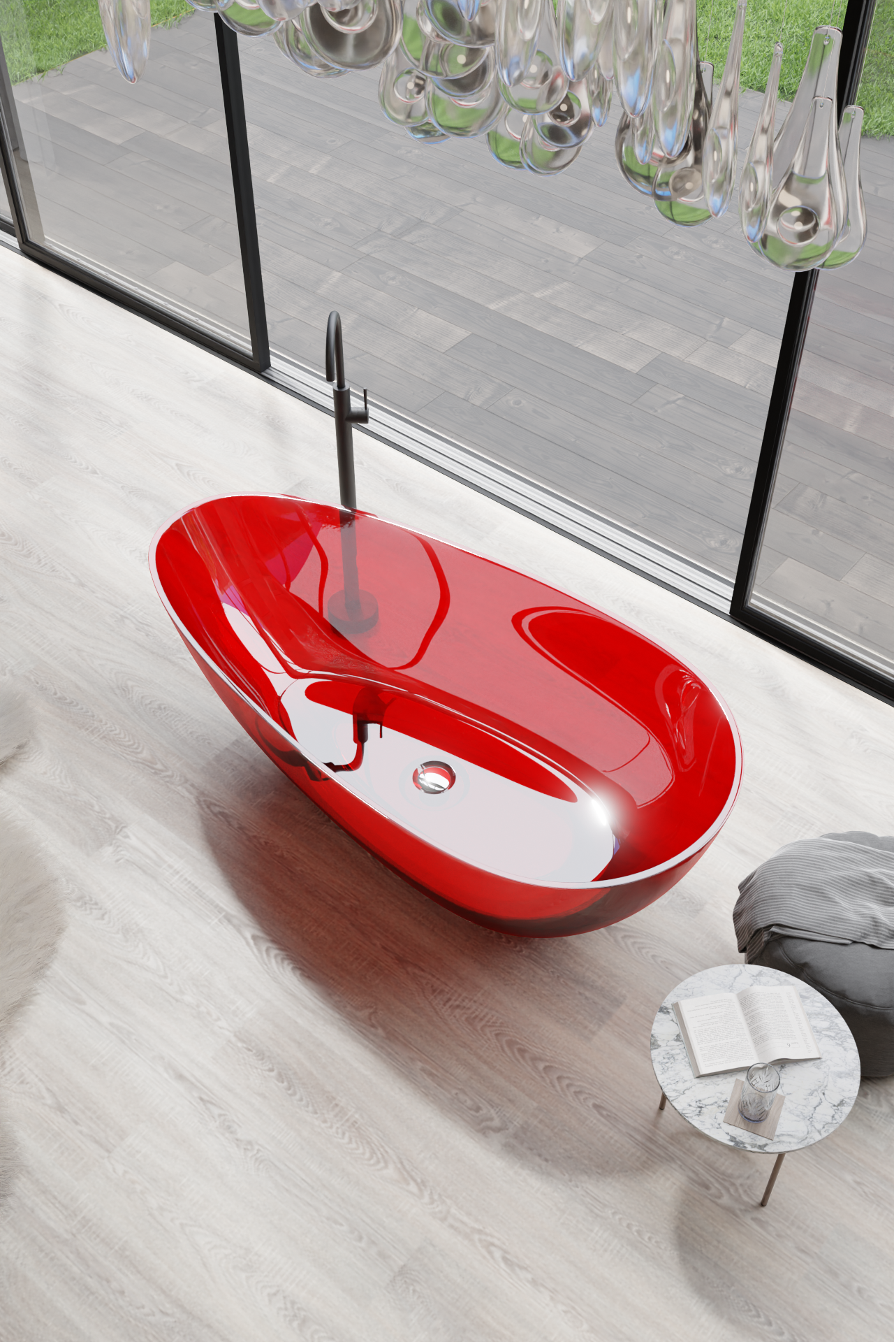 Acrylic Bathtub Artificial Stone Bathtub Transparent Bathtub Hot Tub Swim SPA