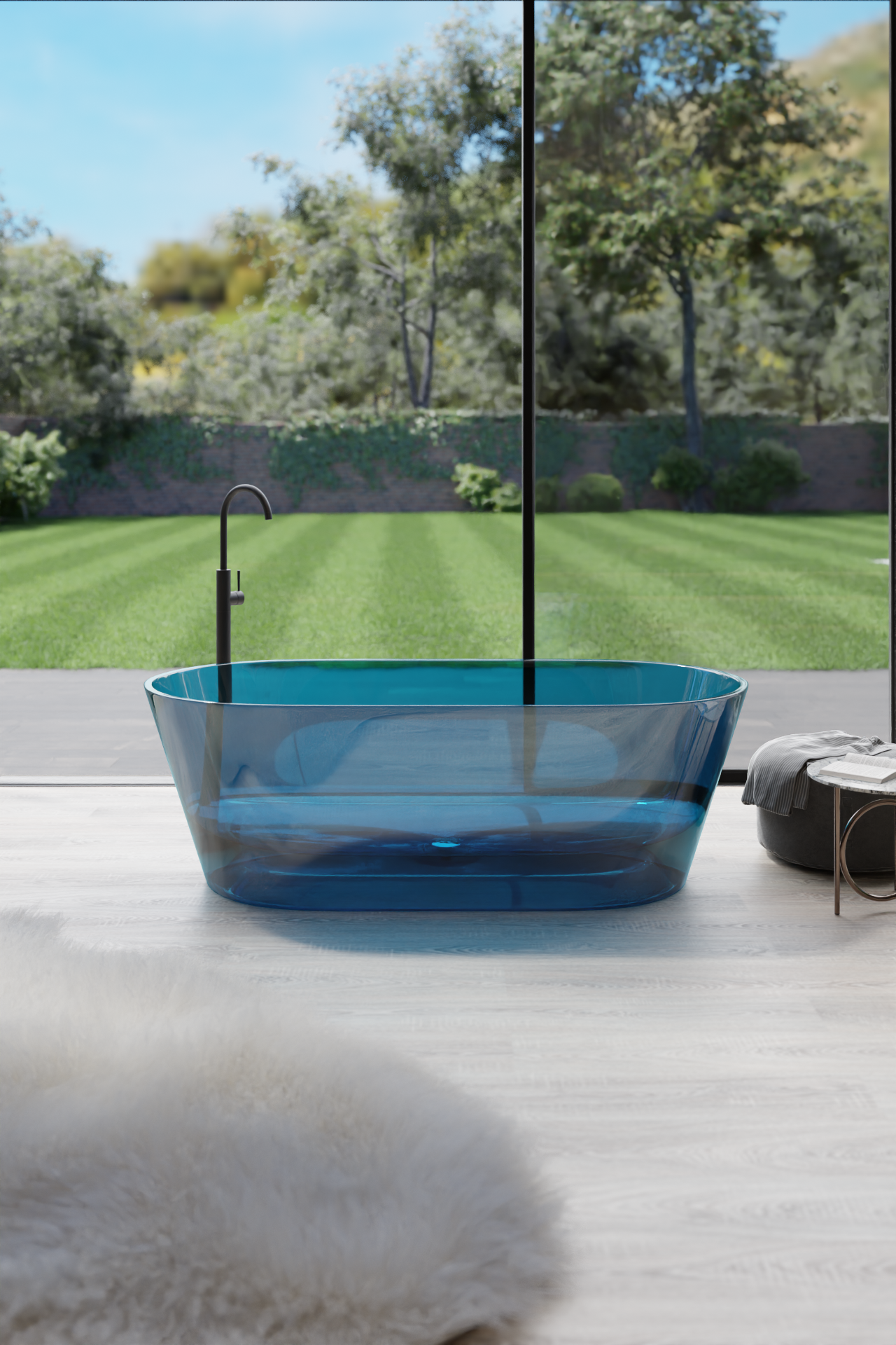 Acrylic Bathtub Artificial Stone Bathtub Transparent Bathtub Hot Tub Swim SPA