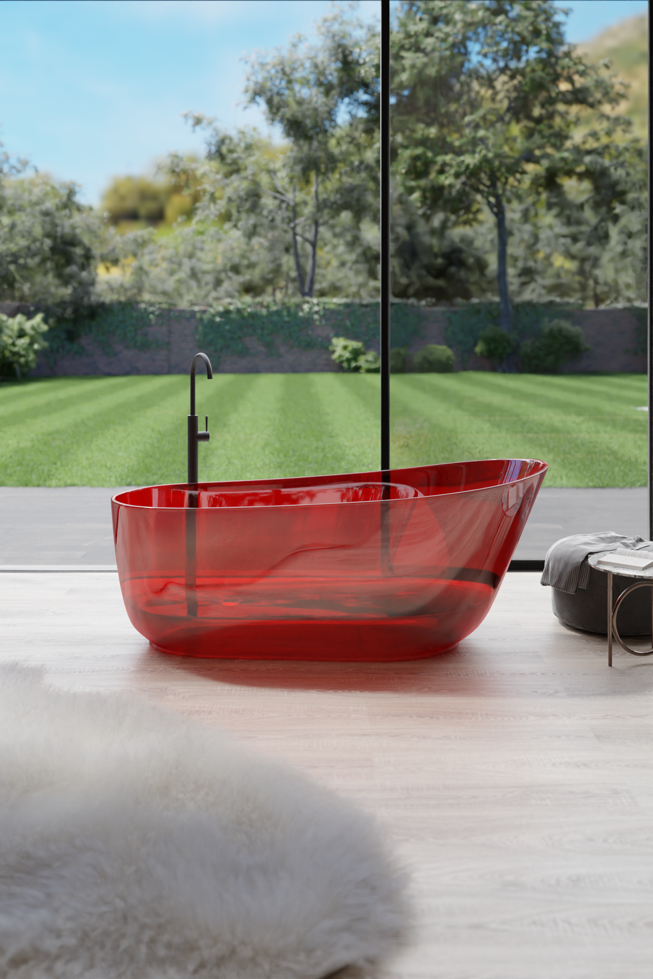 Acrylic Bathtub Artificial Stone Bathtub Transparent Bathtub Hot Tub Swim SPA