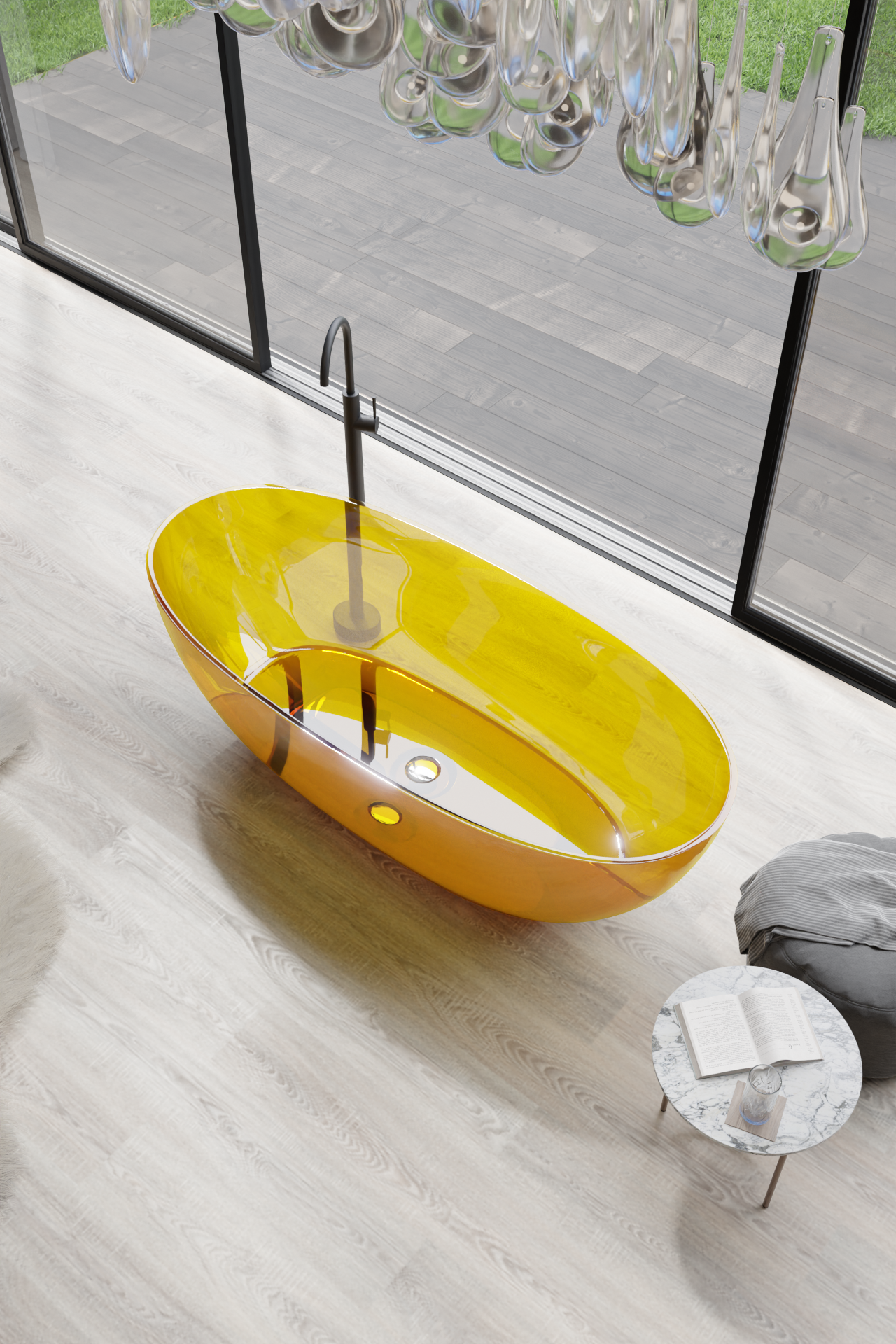 Acrylic Bathtub Artificial Stone Bathtub Transparent Bathtub Hot Tub Swim SPA