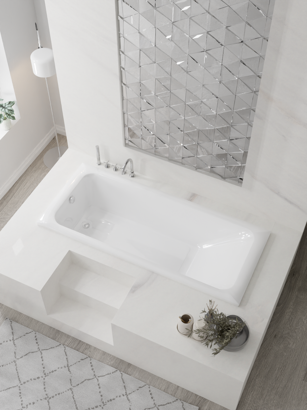 Acrylic Built-In simple Good heat - retaining property hotel - use bathtub ABM-2110Q