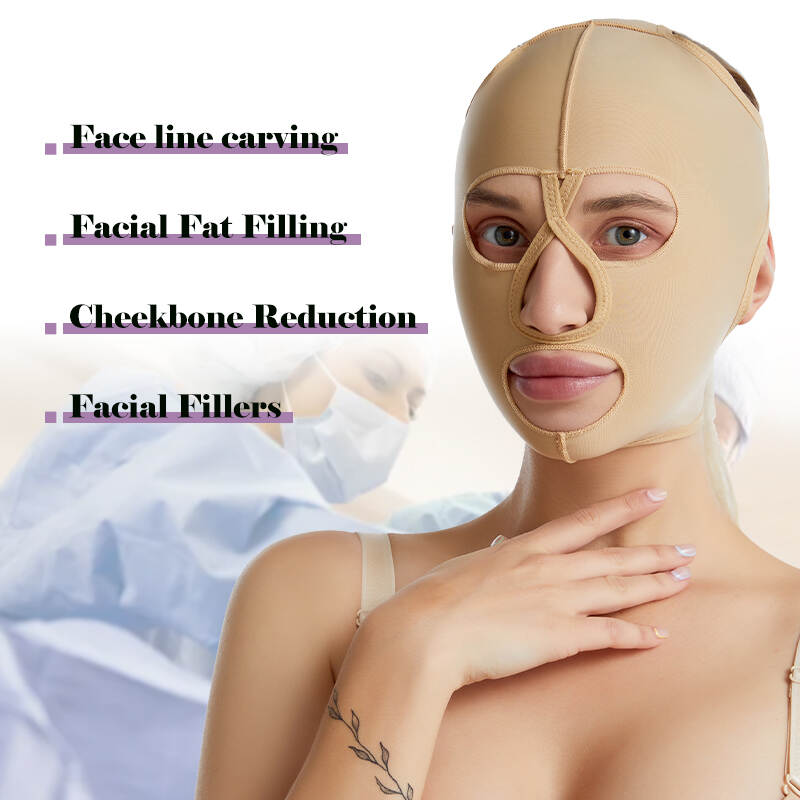 facial compression masks, post-liposuction, adjustable Velcro, OEM clinics