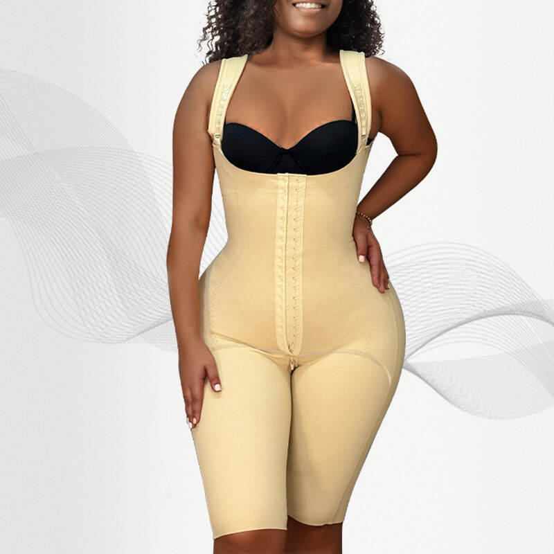 Post-Surgery Front Closure Bodysuit: Crotch Zipper & Butt Lift Design