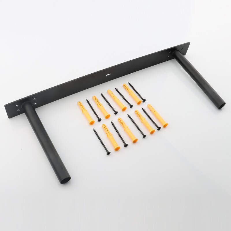 Heavy duty black metal shelf support, 450mm wall mount invisible shelf, 18 inch stainless steel floating shelf, Durable cold rolled steel support, Black metal 16*150mm shelf bracket