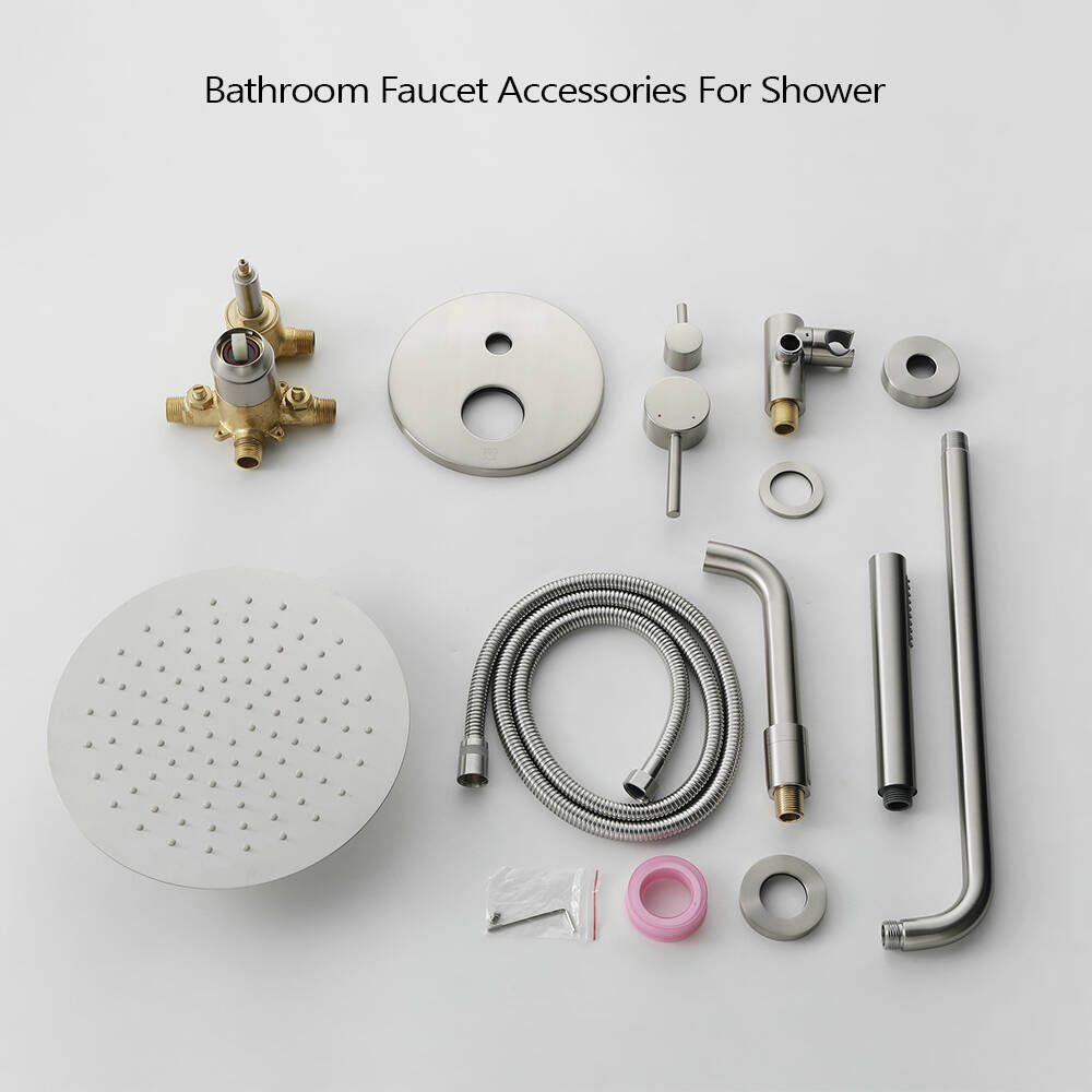 Modern Brushed Gold Bathroom Wall Mounted Concealed Shower System Set ...