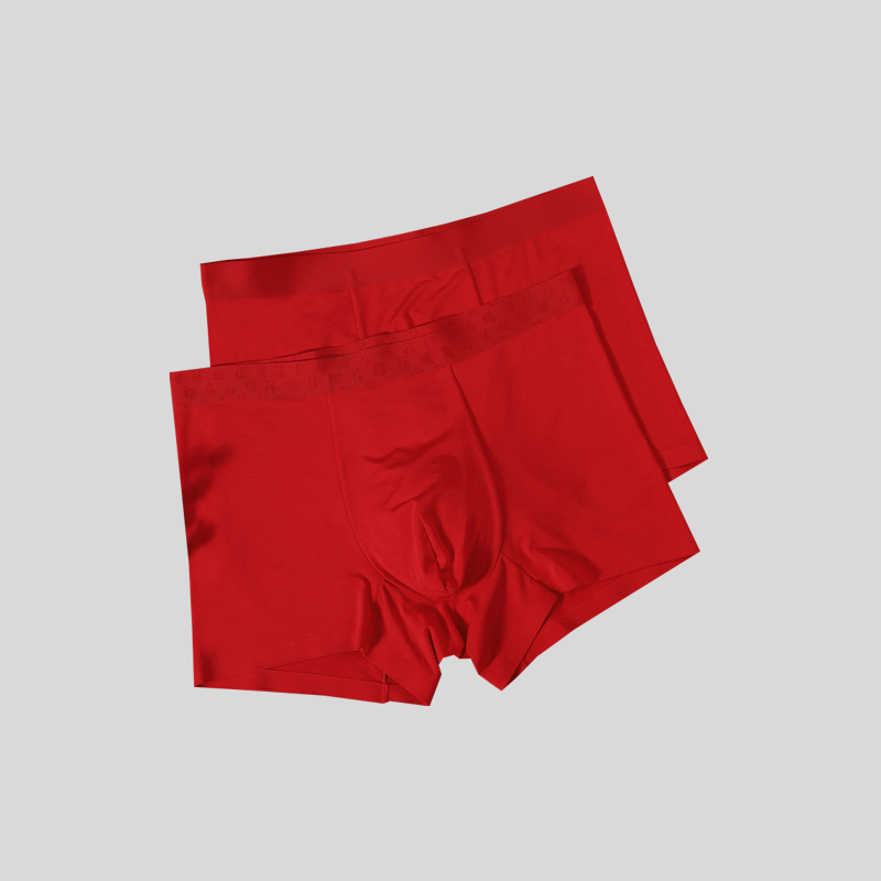 Men's 60S Modal Lucky Red Boxer Briefs - Lenzing MicroModal for Ultra-Soft Comfort