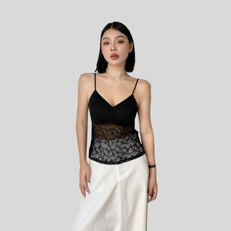 Women's Lace Architectural Bralette Top - Seamless Inner Wear & Stylish Outer Layer