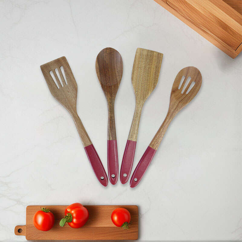 4-Piece Acacia Wood Kitchen Utensils Set