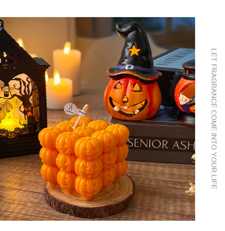 Pumpkin Candle for Halloween Decor