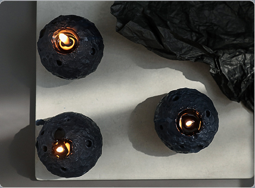Moon-Shaped Candle