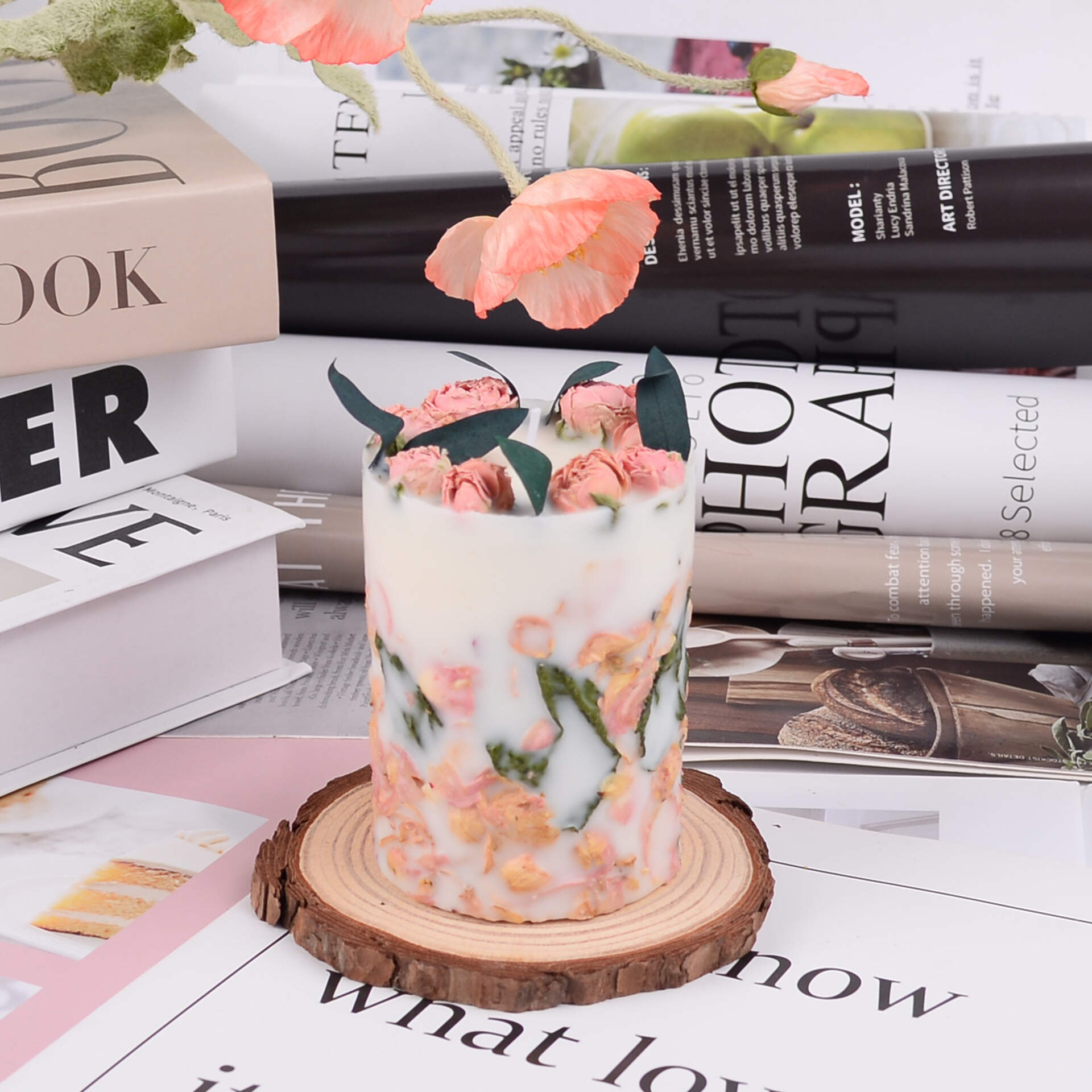 Rose Scented Pillar Candle