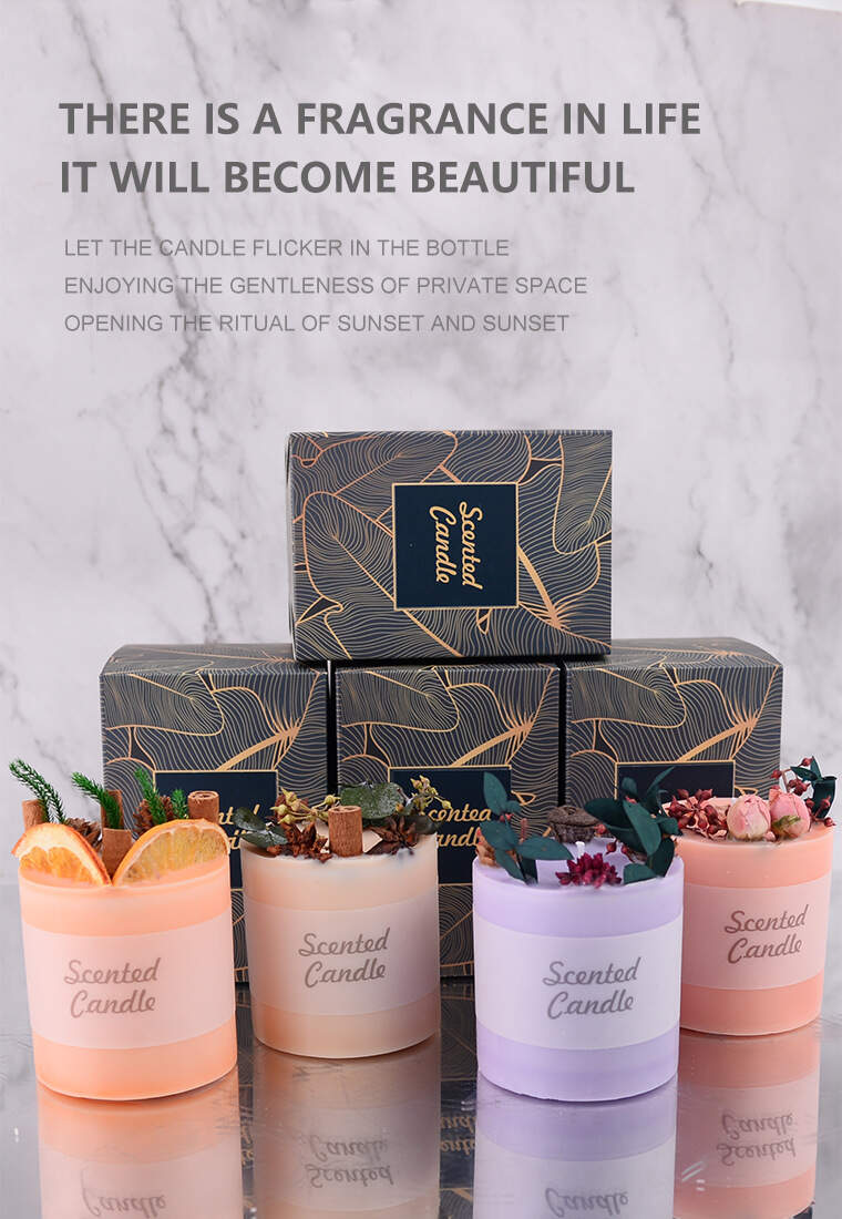 Fruit and Dried Flower Scented Pillar Candle