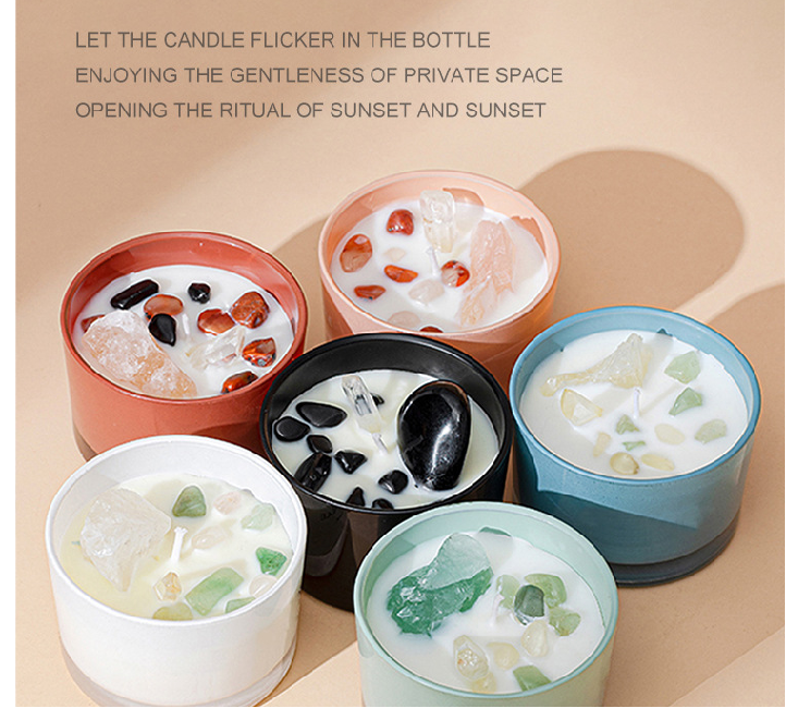 Colored Glass Cup Aromatherapy Candle