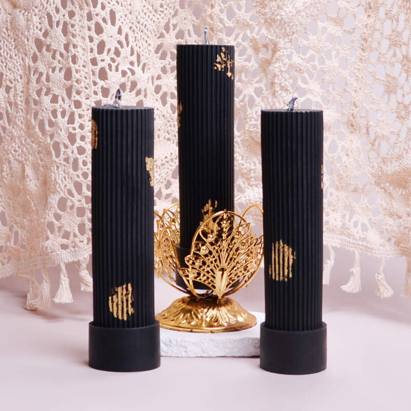 Jinbo Black Cylindrical Aromatherapy Candle