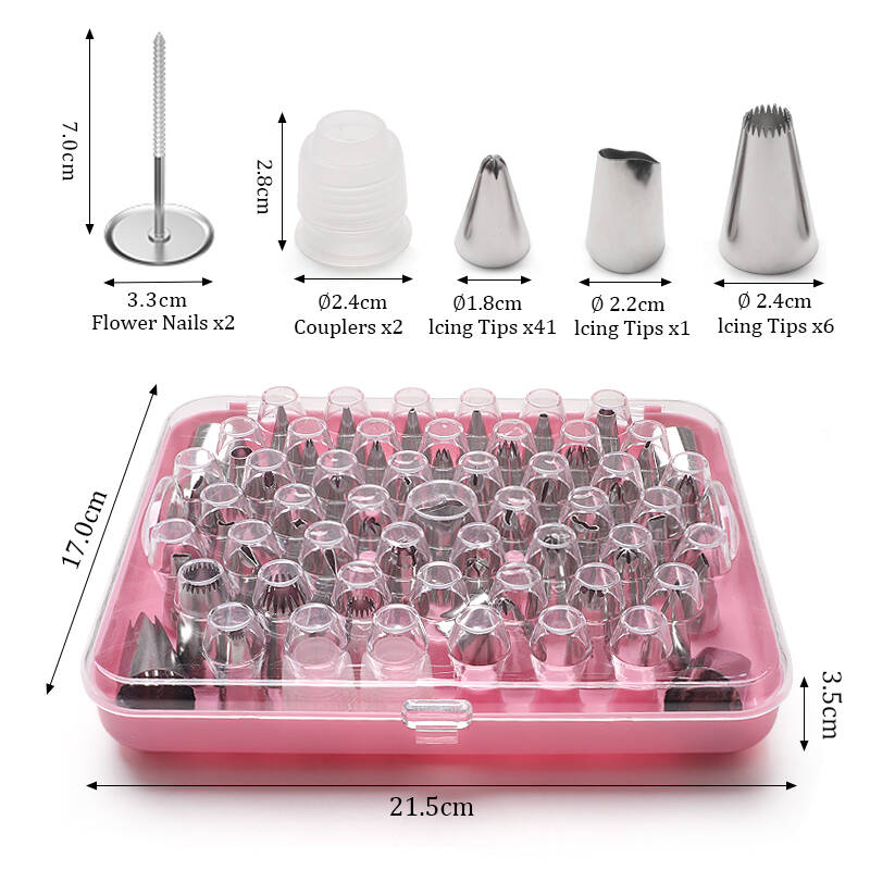 Cake Decorating kit for Beginners-52 Numbered Icing Tips ,2 Flower