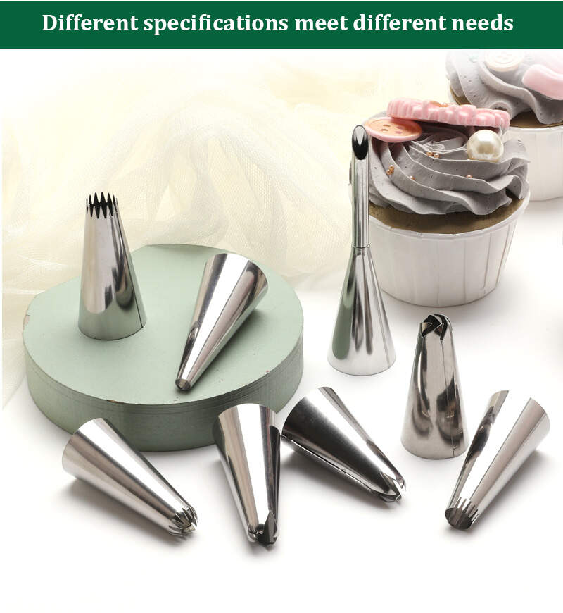 8 Pcs Piping Tips Set ，Stainless Steel Frosting Tips & Eclair Piping Tip for Cream Puff, Donut & Eclair Decoration