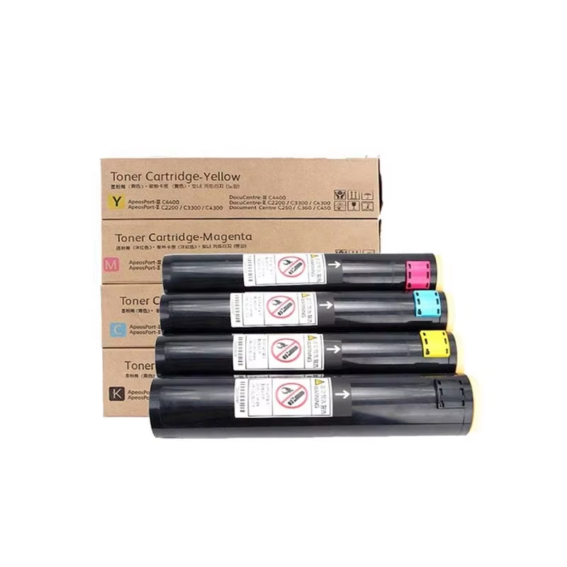 Product Name: DC450 Color Toner Cartridge Compatible Models: Suitable for a variety of copier brands and models to ensure optimal performance. For Use In：For Xeroxs Document Centre DC250 DC360 DC450 DC2200 DC3300 DC4300  Features: Vivid Colors: The DC450 toner cartridge uses high-quality color toner to produce true, bright colors, making every print and copy vivid and rich. Efficient Performance: Made with advanced technology to ensure fast and stable print quality to meet high-load printing needs. Save time while improving work efficiency. Easy to Install: The toner cartridge is simple in design and easy to install, and users can quickly replace it without professional knowledge. Environmentally friendly materials: We pay attention to environmental protection. The DC450 toner cartridge uses recyclable materials and meets international environmental standards, allowing you to enjoy high-quality printing while contributing to environmental protection. Ultra-high capacity: Each toner cartridge provides a higher number of printed pages, reduces the frequency of replacement, and saves you cost and time. Package includes: 1 DC450 color toner cartridge (available in four colors: yellow, blue, red, and black)