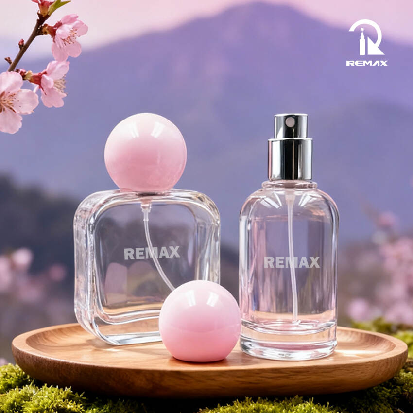 50ml Clear Glass Perfume Bottle with Round Cap and Screw Neck Refillable Design