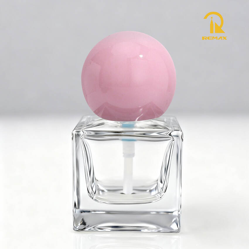 30ml Clear Square Glass Bottle for Lotion and Serum with Round Lid