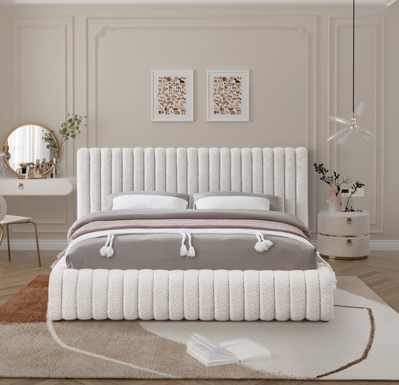 Contemporary Fabric Upholstered Bed