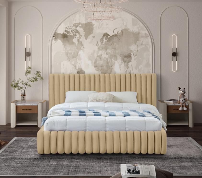 Elegant Velvet Upholstered Bed