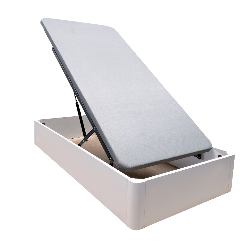 Comfort Solid Wood Gas Lift Bed Upholstered Hotel Storage Bed Frame
