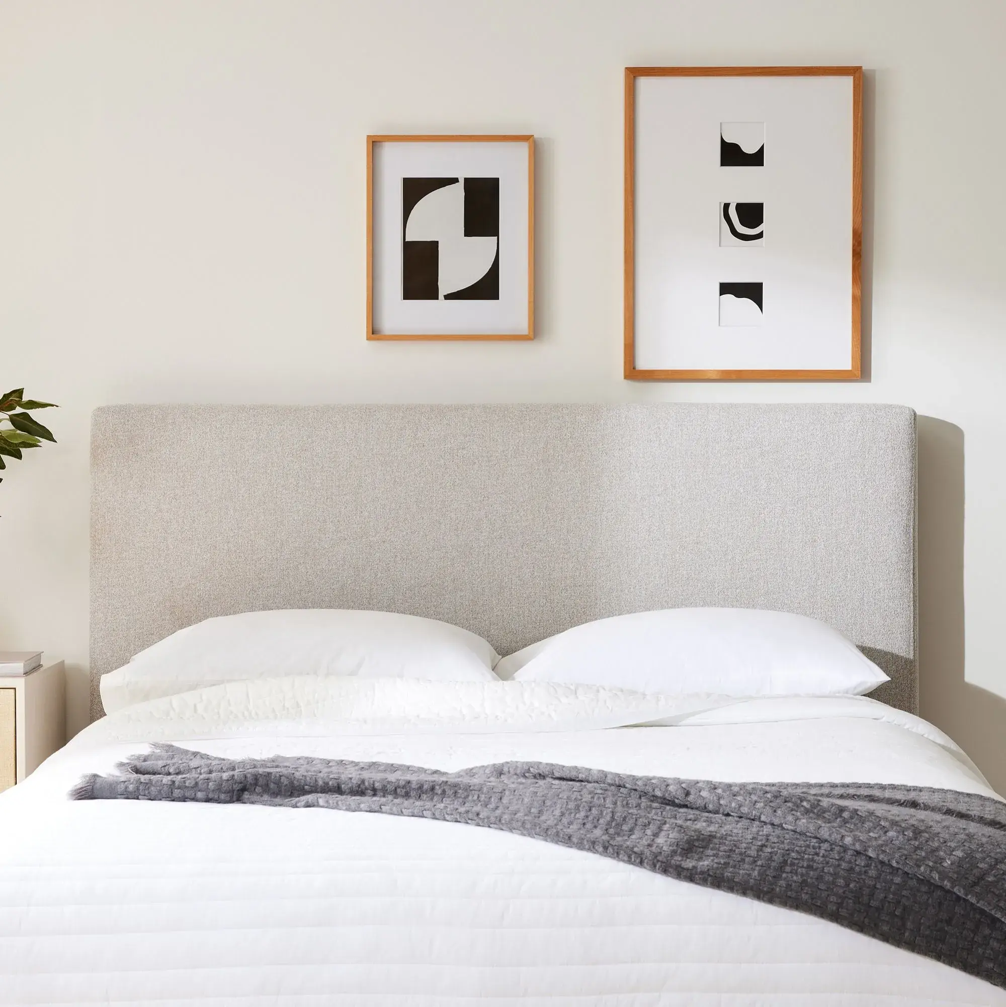 Simple Grey Fabric Headboard