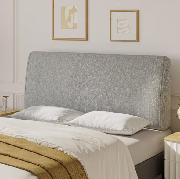 Gray Ergonomic Upholstered Foam Headboard