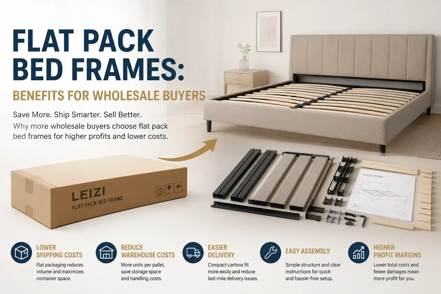 Flat Pack Bed Frames: Benefits for Wholesale Buyers