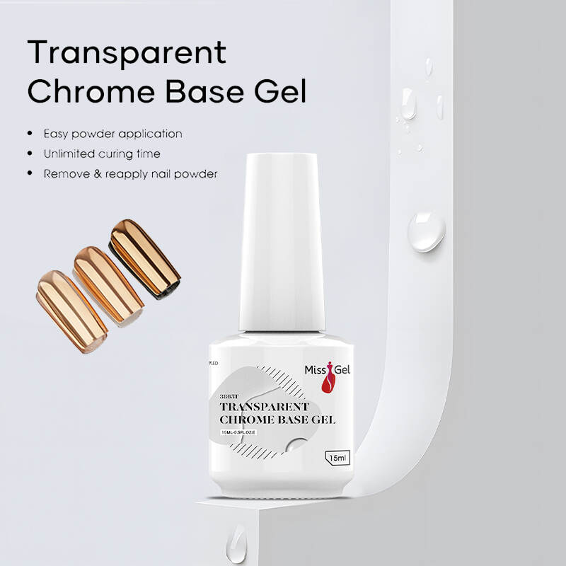 Chrome Base Gel, Chrome Effectgel, Clear Chrome Base Gel, gel Pools fabrikant, UV -gelfabriek, Groothandel gelnagellak, OEM Chrome Base Gel, GEL Pool