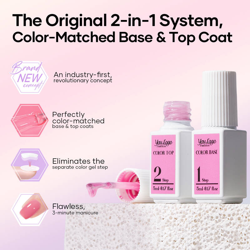 Wholesale 2-in-1 Color Base & Top Gel Set | OEM Gel Manufacturer