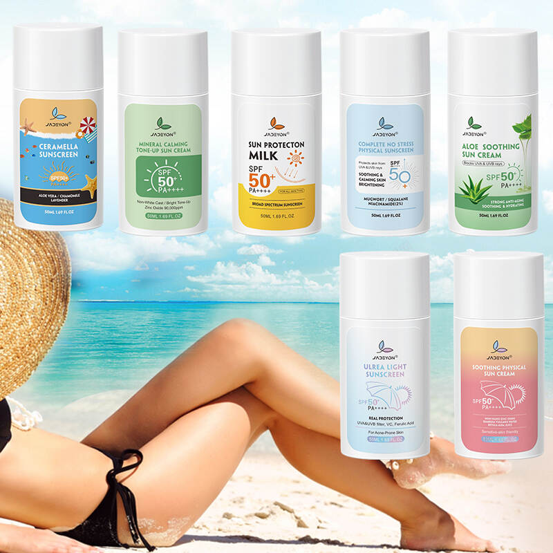 OEM Long Lasting Anti-UV Whitening Fresh Non-stick Cream Sun Shine Summer Mineral Soothing Sunscreen Ultra Light Sunscreen
