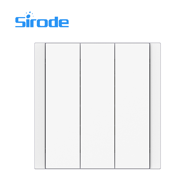 Europe Standard 86*86mm 10A Large Plate Design 250V Electrical 3 Gang 1 Way Wall Light Switch For Home