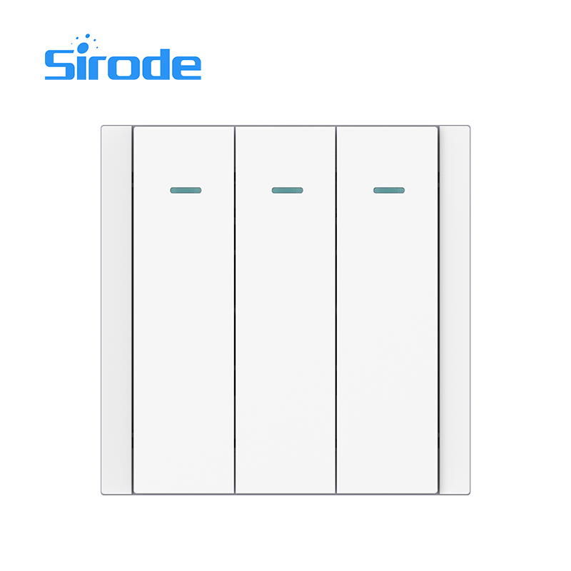 Europe Standard 86*86mm Large Plate Design 250V 3 Gang Switch With Indicator (fluorescence) Electrical Wall Switches For Home
