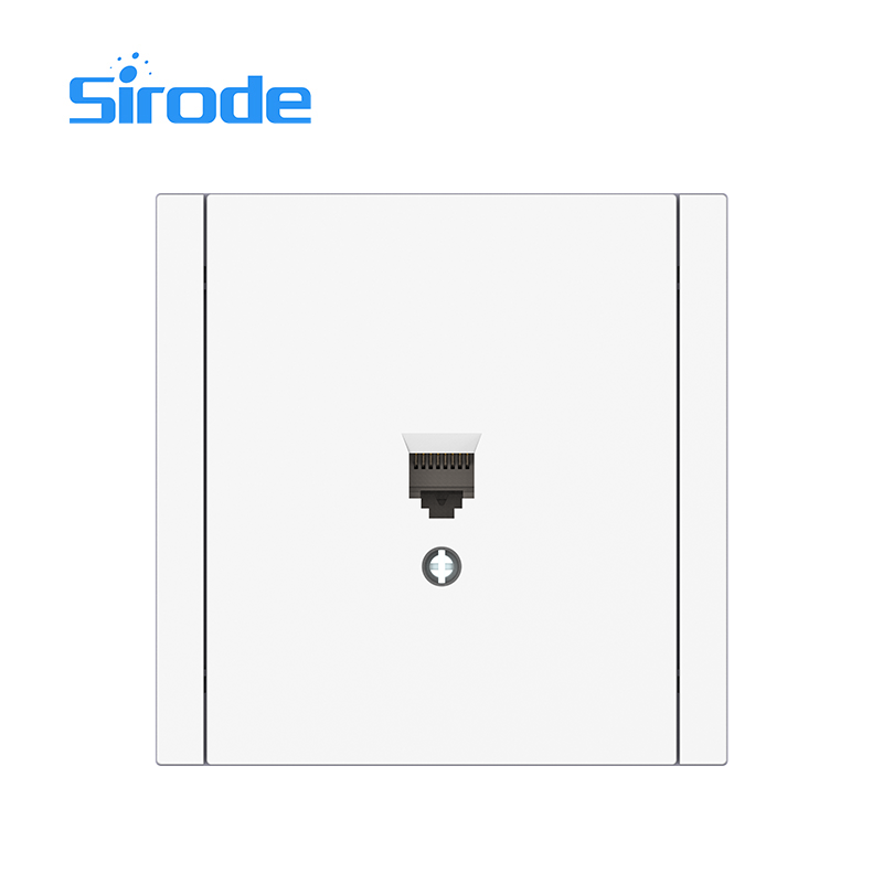 Europe Standard 86*86mm Modern White Large Plate Design 1 Gang Computer Electrical Wall Socket For Home