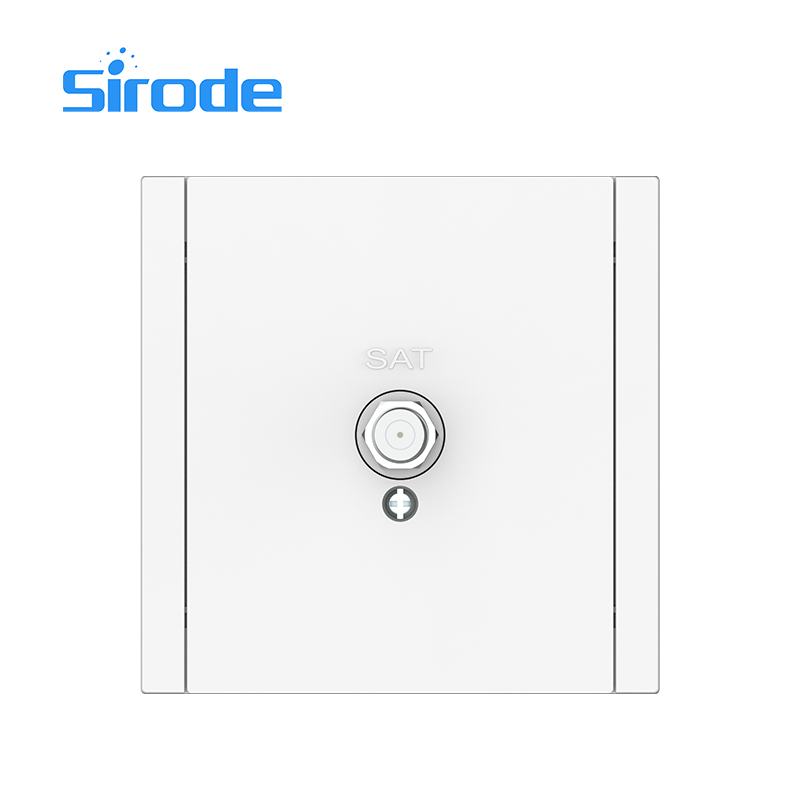 Europe Standard 86*86mm Modern White Large Plate Design 1 Gang Satellite Electrical Wall Socket For Home