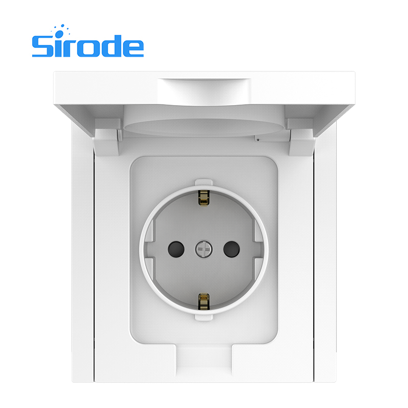 Europe Standard 86*86mm Modern White 16A Large Plate Design 250V 1 Gang SCHUKO Electrical Wall Socket With Protection Cover