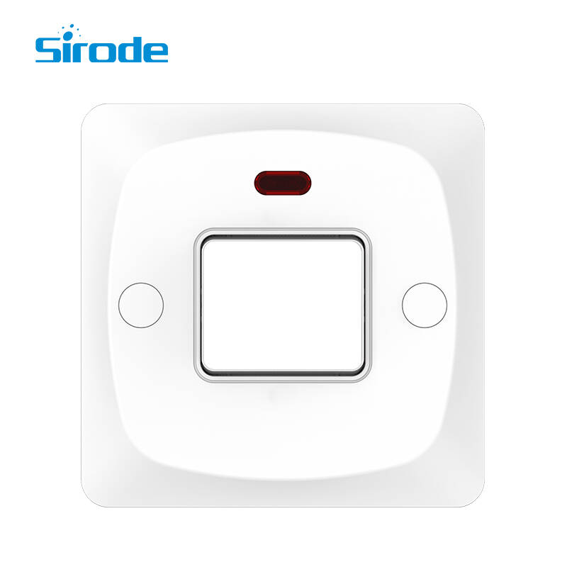 British Standard Modern PC Surface And Bakelite Back Base 20A Electrical Wall Switch With Neon For Home