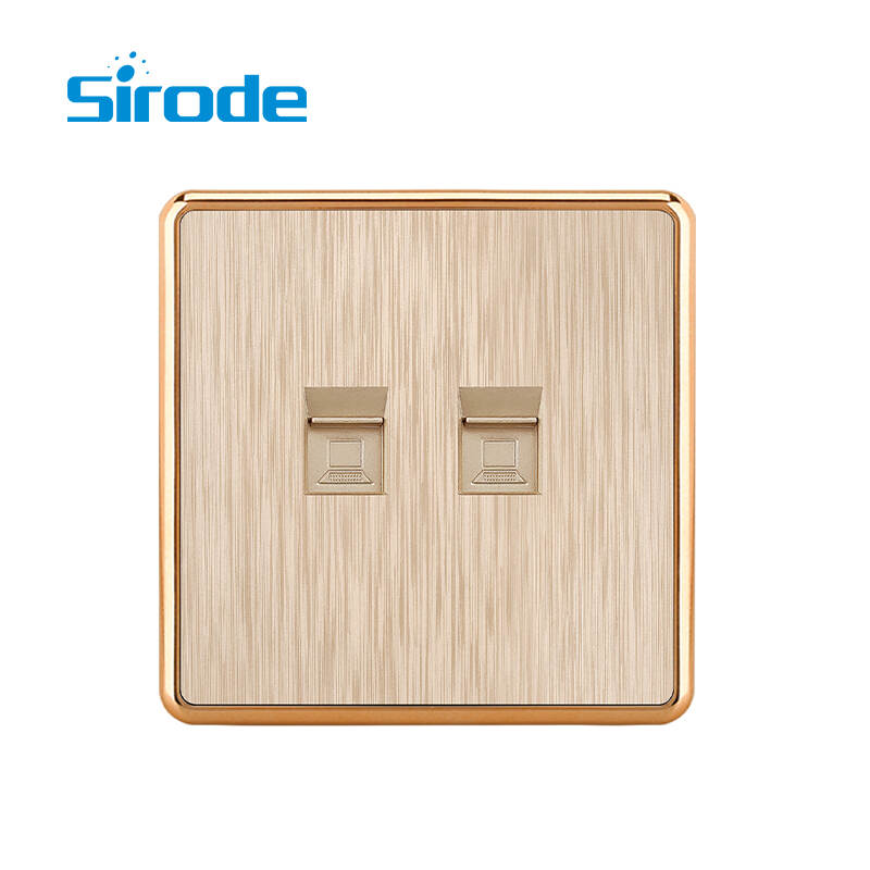 British Standard T3 Series Modern Luxury Design 2 gang computer socket Electrical Wall Light Switches For Home