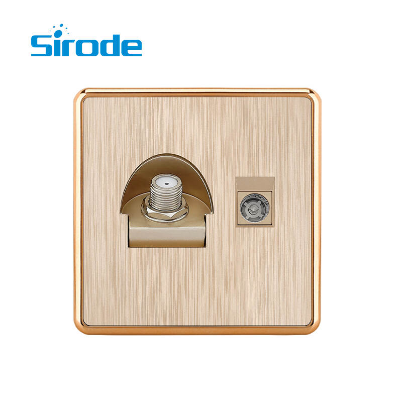 British Standard T3 Series Modern Luxury Design Satellite and TV  socket Electrical Wall Light Switches For Home