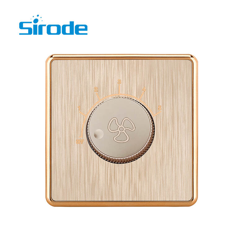 British Standard T3 Series Modern Luxury Design Fan speed control switch (300W) Electrical Wall Light Switches For Home