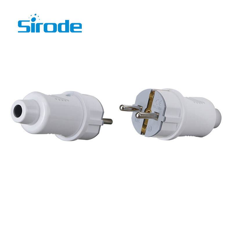 Sirode Google Most Popular High Quality EU Standard Grounded Male Socket Plug for Home