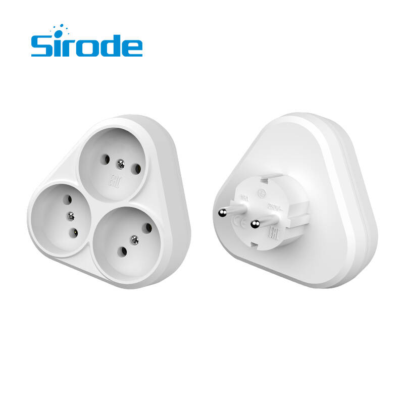 Sirode Google Most Popular High Quality EU Standard Unearthed 3 Gang Daisy Socket Plug for Home