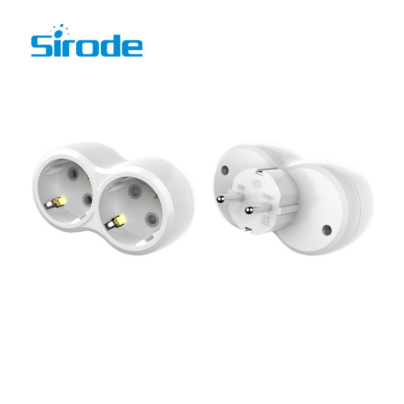 Sirode Google Most Popular High Quality EU Standard 2 Gang Daisy Earthed Socket Plug for Home