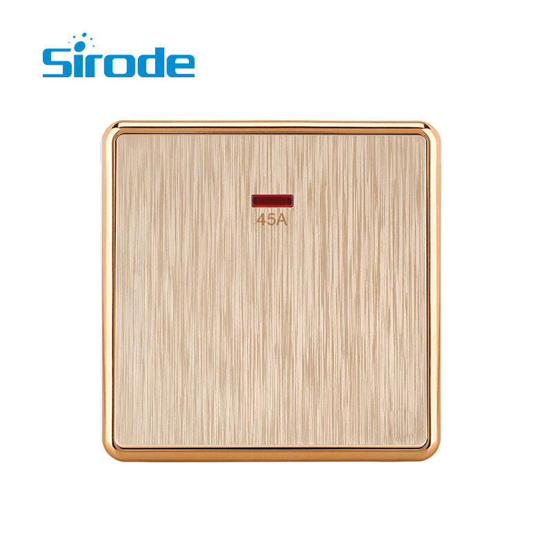 British Standard T3 Series  Modern Luxury Design PC Plate  45A DP switch with neon   Electrical Wall Light Switches For Home
