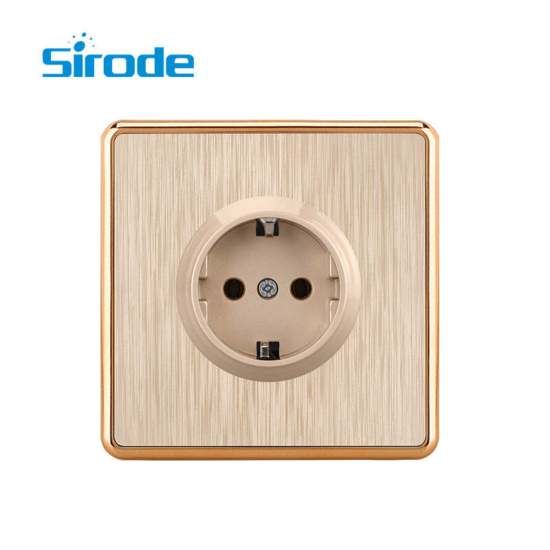 British Standard T3 Series Modern Luxury Design 16A 1 gang SCHUKO  socket with child safety  Wall Light Switches For Home