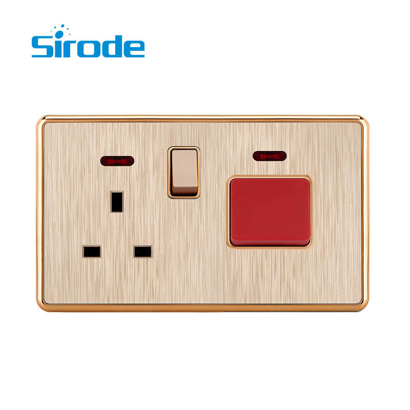 British Standard T3 Series Modern Luxury Design Cooker unit  Electrical Wall Light Switches For Home