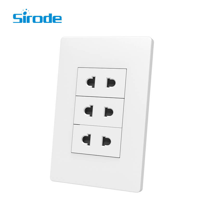 Sirode A1 Series Factory Direct Selling High Quality New Style 3 gang 2 pin universal socket For Home