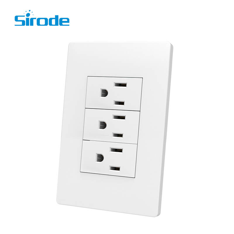 Sirode A1 Series Factory Direct Selling High Quality New Style 3 gang American socket For Home