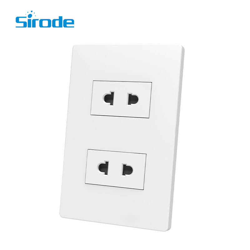 Sirode A1 Series Factory Direct Selling High Quality New Style 2 gang 2 pin universal socket (2 sides) For Home